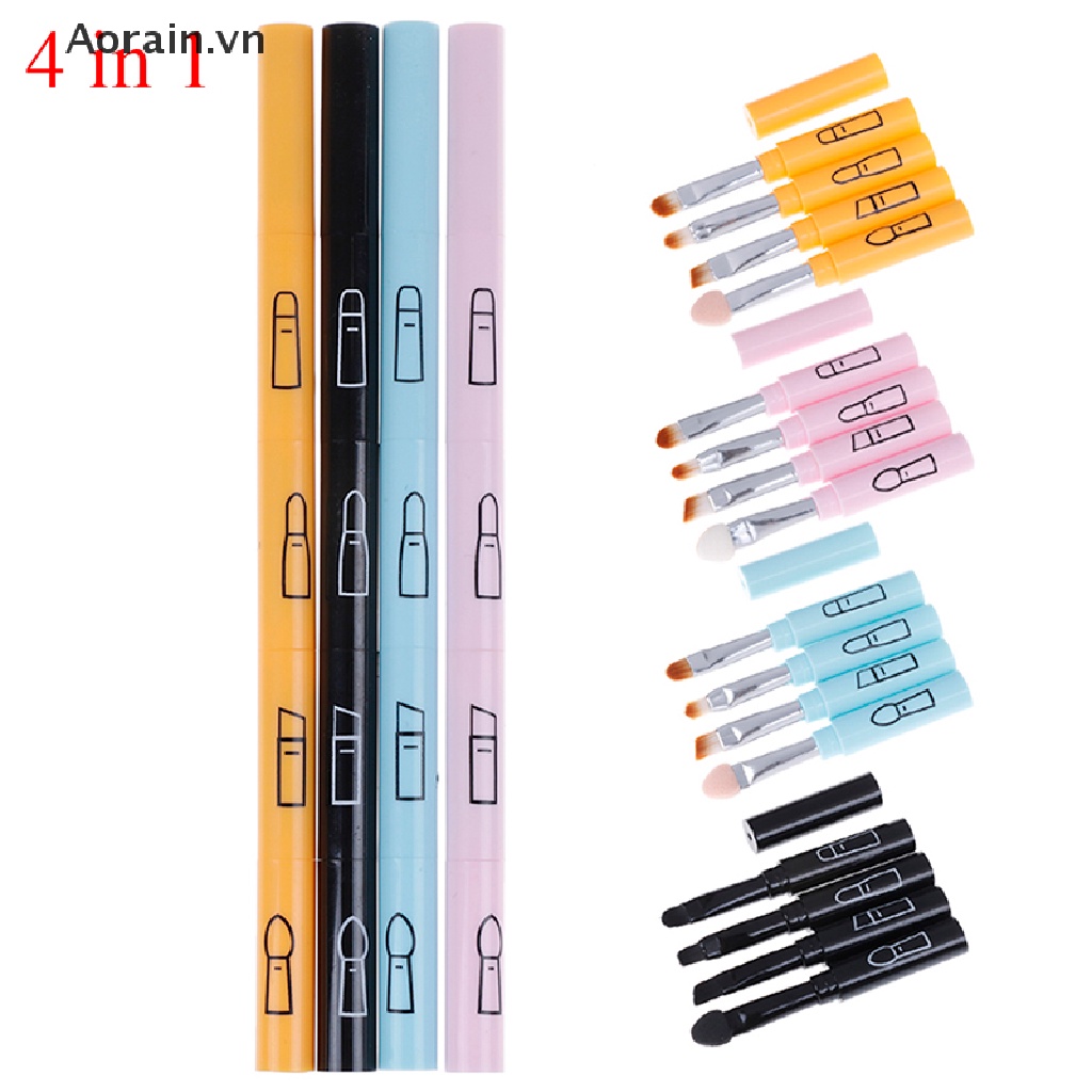 (Hàng Mới Về) Cọ Trang Điểm 4 Trong 1 Có Thể Mang Theo Và Thuận Tiện