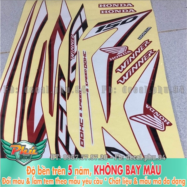 Tem rời Winner V1 cover đỏ Trắng -1