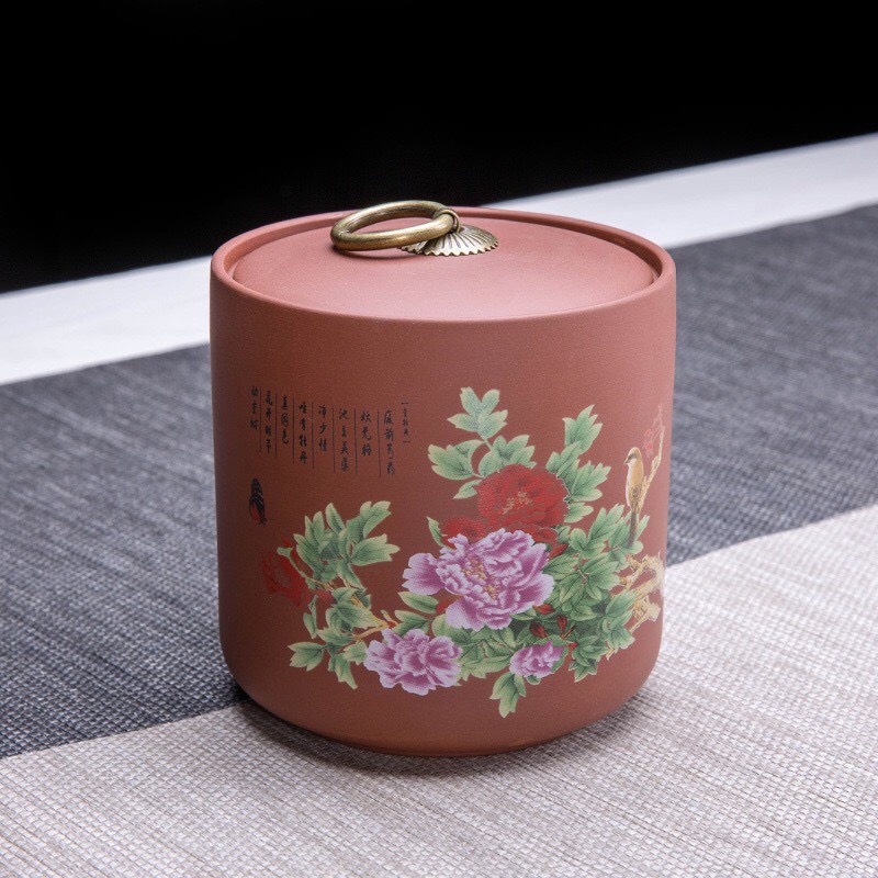 Hũ, Bình đựng trà bằng Gốm (cỡ lớn, nắp khít)