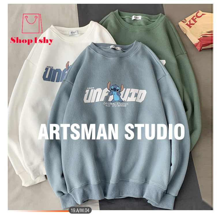 Áo nỉ chui đầu tay dài in họa tiết Stitch phong cách thể thao thời trang | BigBuy360 - bigbuy360.vn