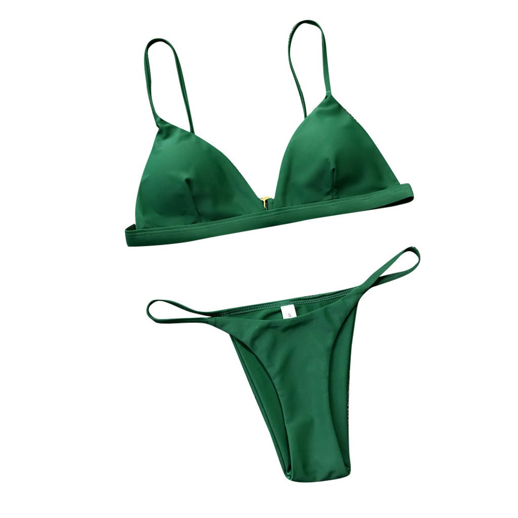 Đồ bơi hai mảnh màu trơn có miếng đệm nâng ngực quyến rũ cho nữ | BigBuy360 - bigbuy360.vn