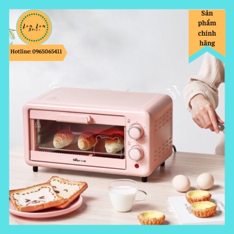Lò nướng mini Bear 11L màu Hồng, xanh bảo hành 12 tháng