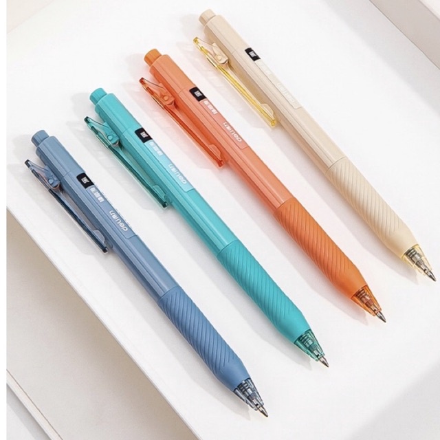 Bút bi văn phòng Deli Nusign mực gel đen cao cấp 0.5mm mực đều nét 4 màu tiêu đề sổ tay bullet journal NS568