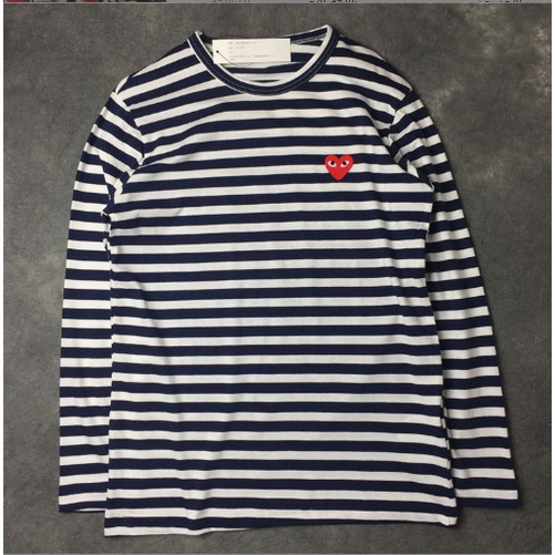 Chơi mới comme des garcons CDG Nam Nữ Áo thun dài tay Cotton nguyên chất