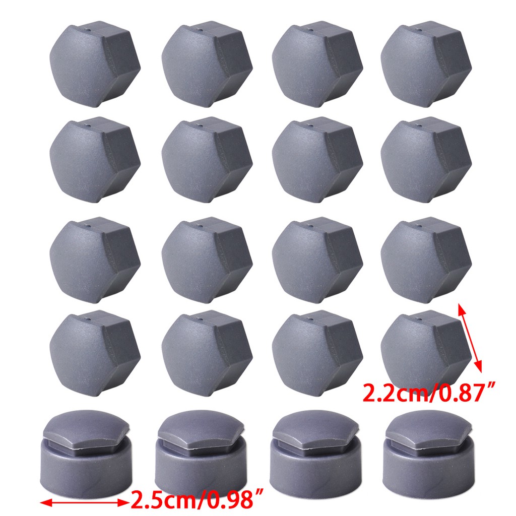 Bộ 16 Nắp Chụp Đai Ốc Bánh Xe Hơi + 4 Nắp Khóa Cho VW Audi Skoda Seat