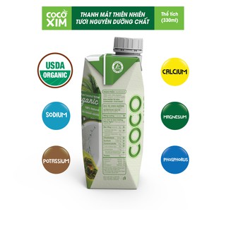Nước dừa Cocoxim Organic 330ml combo 3 hộp