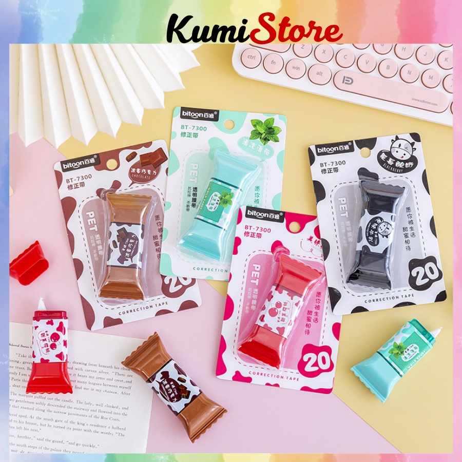 Bút xóa kéo 5mm hình viên kẹo đáng yêu KUMI STORE