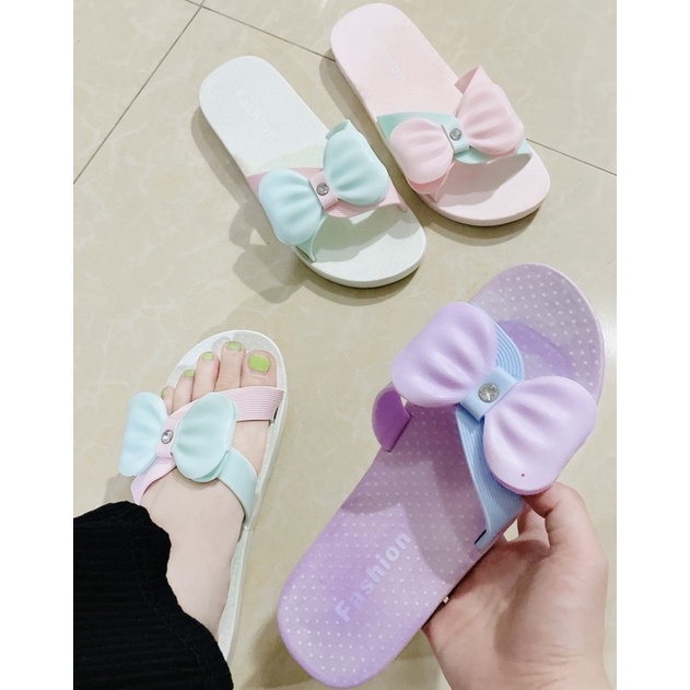dép nữ quai chéo nơ siêu dễ thương cho phái nữ