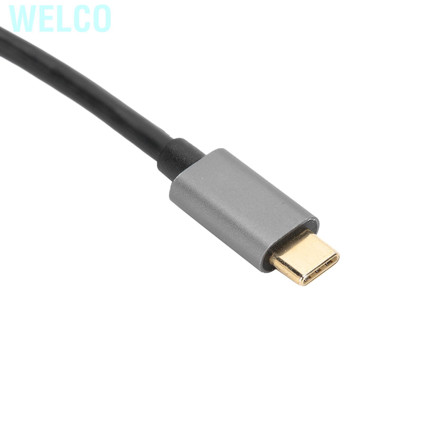 Welco Hub Adapter  Type‑C to HDMI Cable VGA Converter USB Plug and Play for Laptop Computer Business Presentations Conferences Training Courses