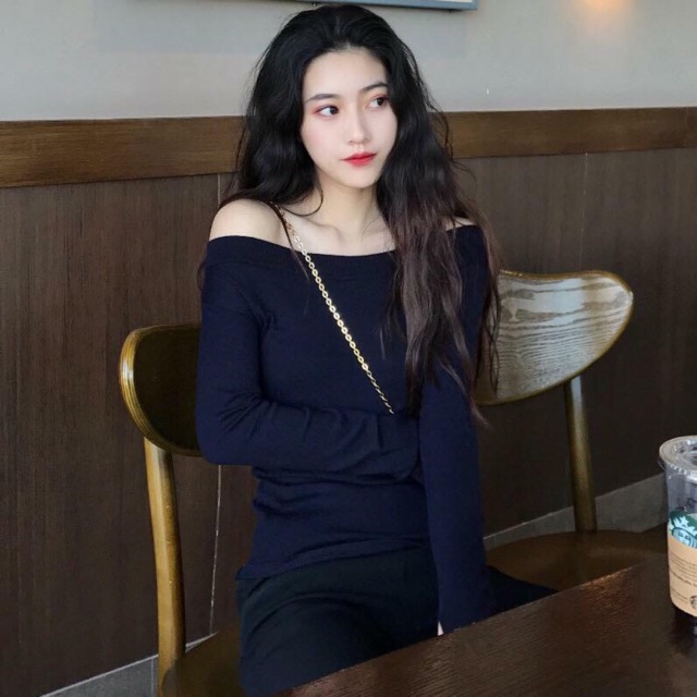 Áo len tăm trễ vai