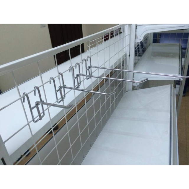 Móc cài lưới, thanh treo đồ inox treo đồ tiện lợi 10cm, 15cm, 20cm, 25cm, 30cm tay cài lưới inox
