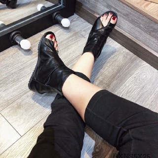 Boots - Bốt thời trang xỏ ngón đế bằng