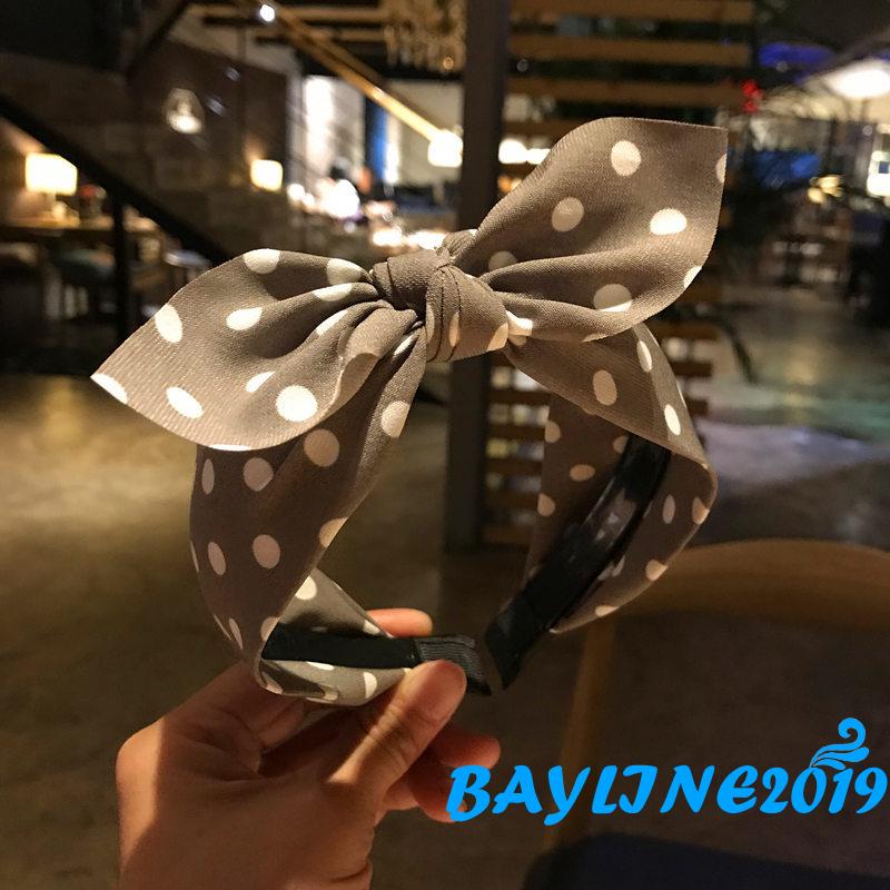 Băng Đô Thắt Nơ Họa Tiết Chấm Bi Dễ Thương Cho Nữ