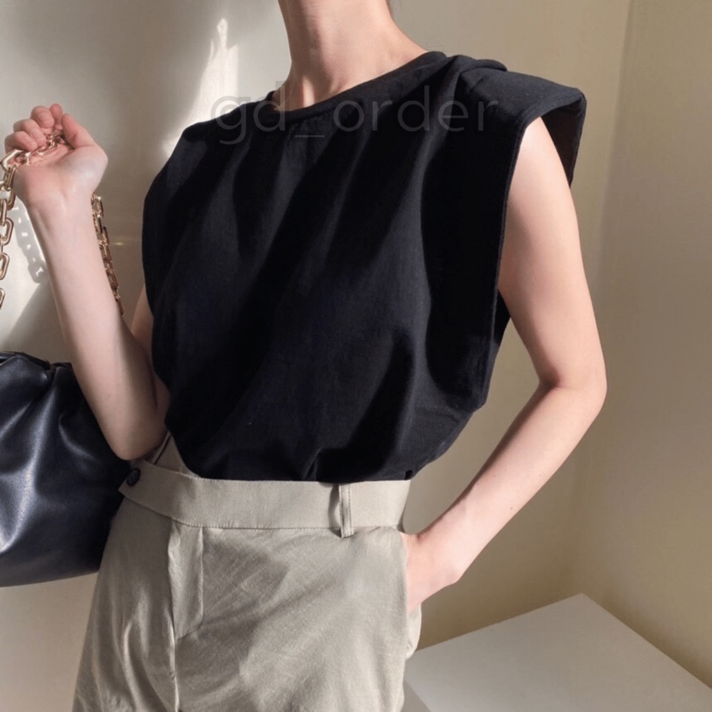 A27|Áo thun nữ kiểu sát nách form rộng trơn hàn quốc chất cotton đơn giản màu trắng gd_order
