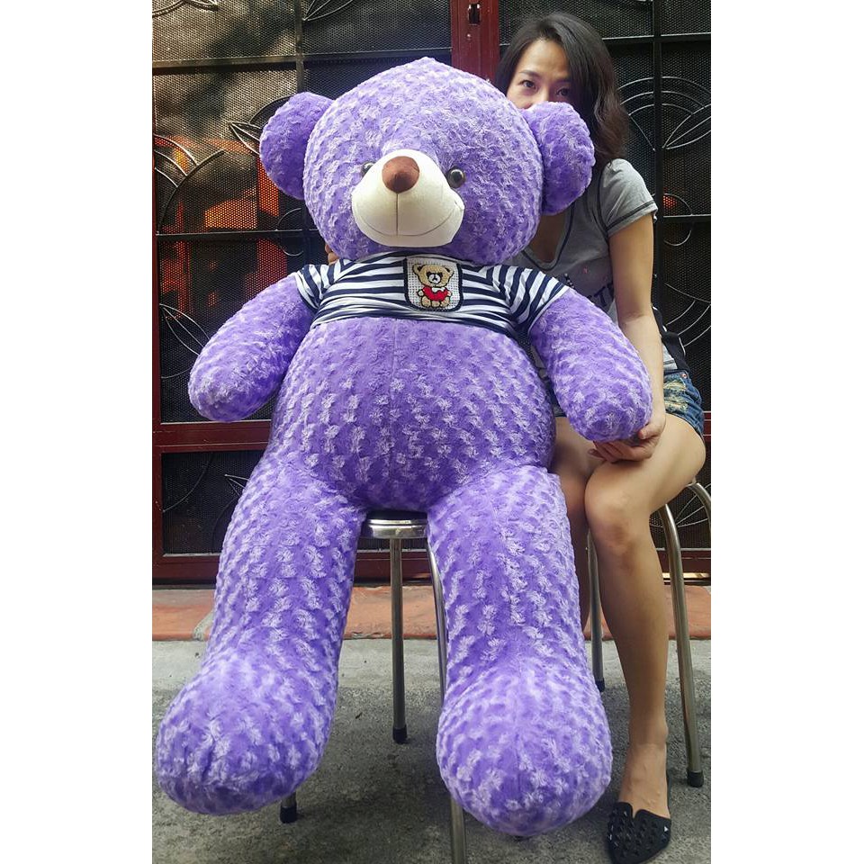 GẤU BÔNG TEDDY CAO CẤP KHỔ VẢI 1M4 CAO 1M2 HÀNG VNXK MÀU TÍM CÀ