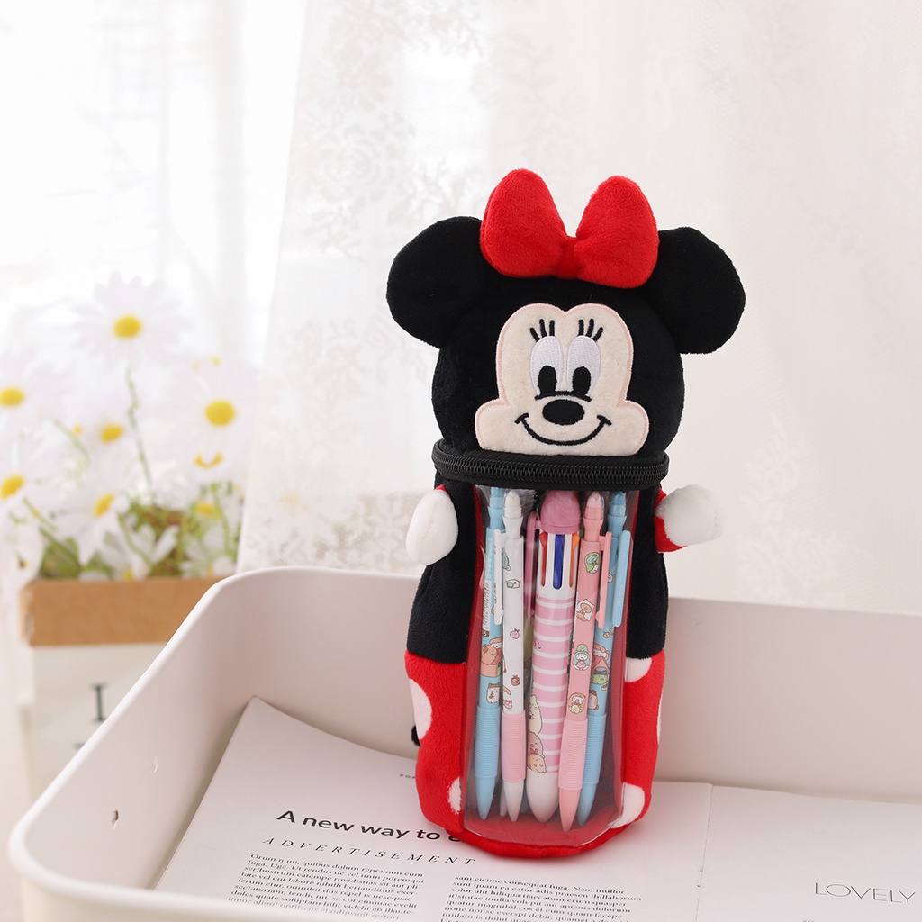 Japanese Cartoon Cute Stellalou Kuromi Plush Pencil Case Pen Holder Popular Transparent Storage Bag