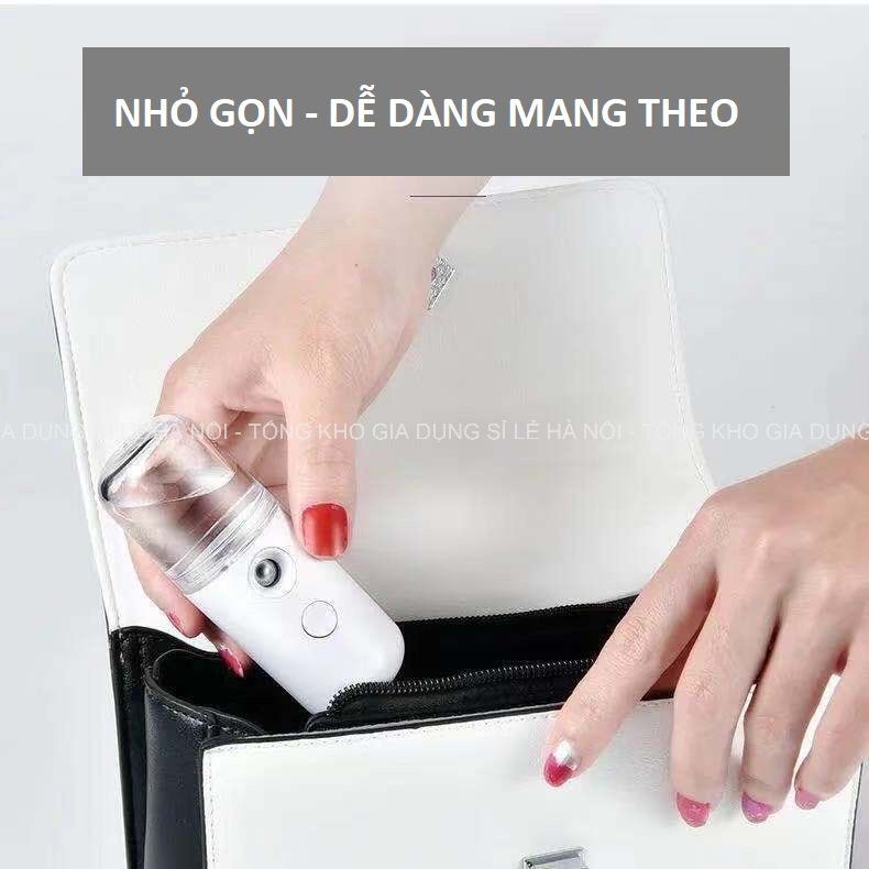 Máy Phun Sương Xông Hơi Mặt NaNo Mini Cầm Tay Hỗ Trợ Dưỡng Da Cấp Nước Tối Đa