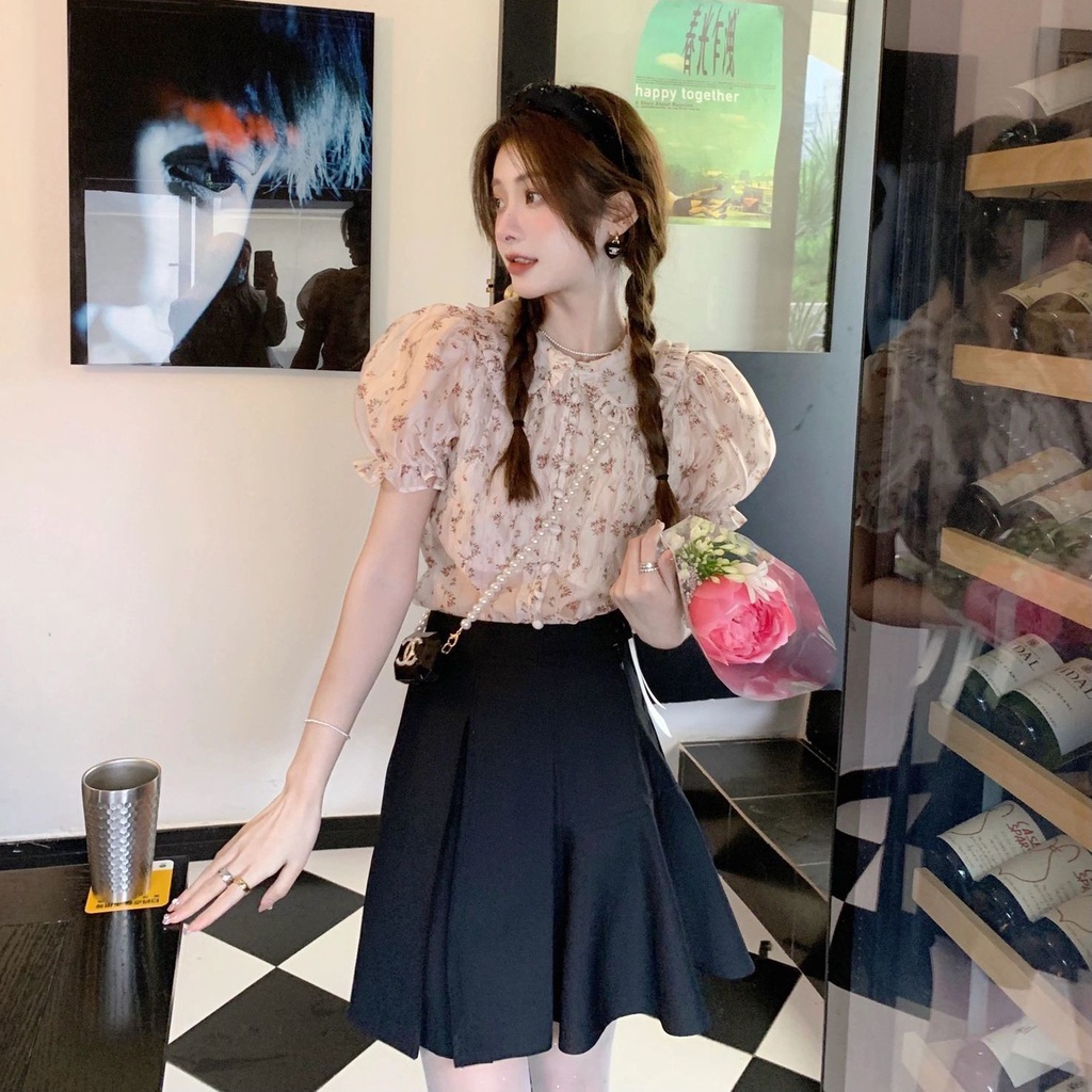 Áo Sơ Mi Họa Tiết Hoa Phong Cách Retro Lãng Mạn Cho Nữ