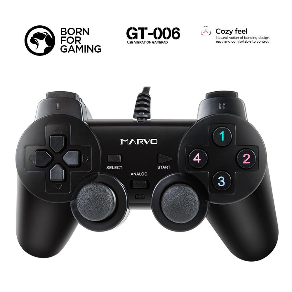 Tay cầm chơi game có dây cao cấp Marvo GT-006 (Đen)