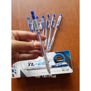 Bút bi 027 thiên long xanh