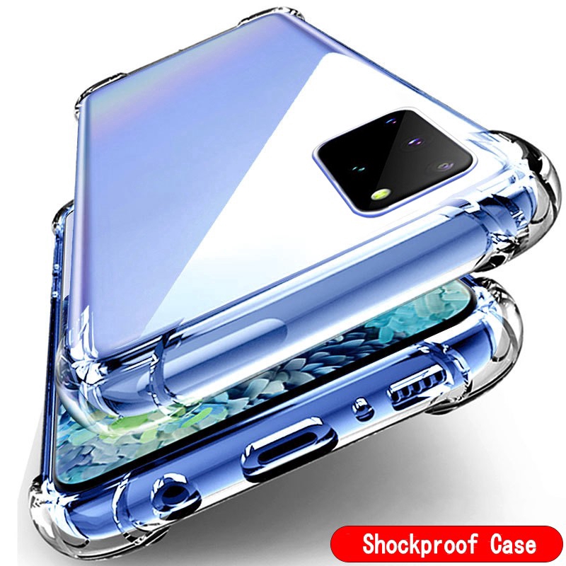 Ốp điện thoại silicon trong suốt chống sốc bảo vệ cho Samsung Galaxy A41/A31/A11/A01/A21S