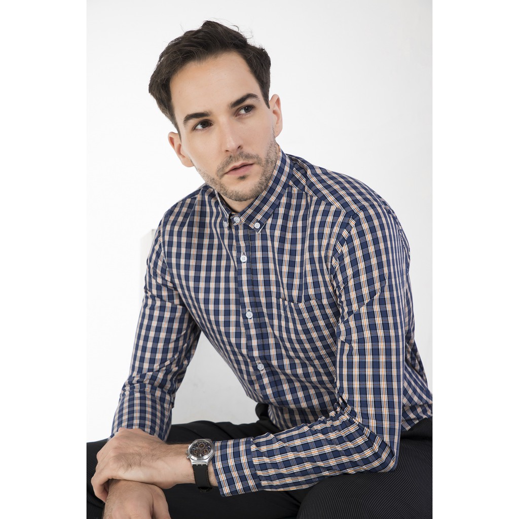 Áo sơ mi nam DARNELL, áo tay dài kẻ caro chất cotton cao cấp bền đẹp DN0040 | BigBuy360 - bigbuy360.vn