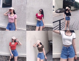Áo croptop viền siêu đẹp ạ