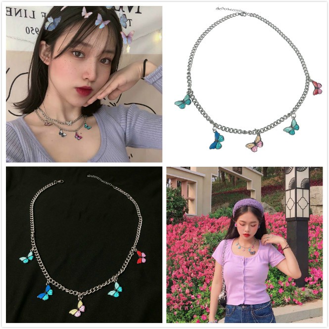[Mã FASHIONCB231 hoàn tối đa 30K xu đơn 99K] Dây Chuyền Choker Mặt Bướm Đính Đá Nhiều Màu Thời Trang Cho Nữ | BigBuy360 - bigbuy360.vn