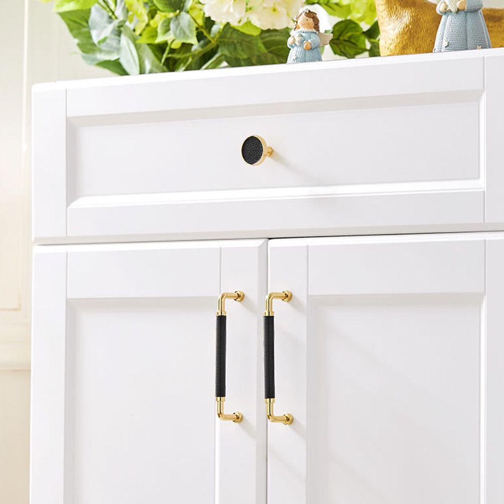 ZAIJIE24 Tay Nắm Cửa Tủ Bằng Da Và Hợp Kim Kẽm Chất Lượng Cao