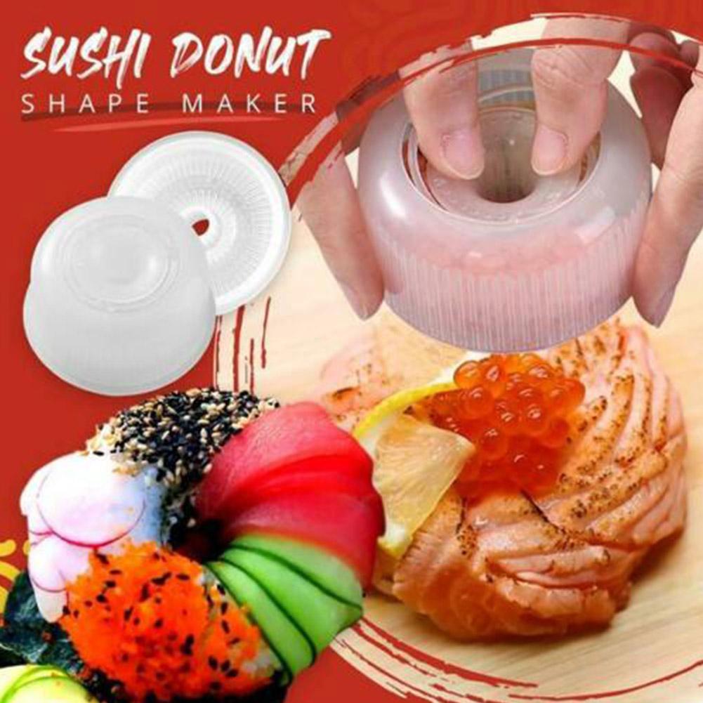 Khuôn Làm Cơm Nắm Hình Bánh Donut Màu Trắng Phong Cách Nhật Bản