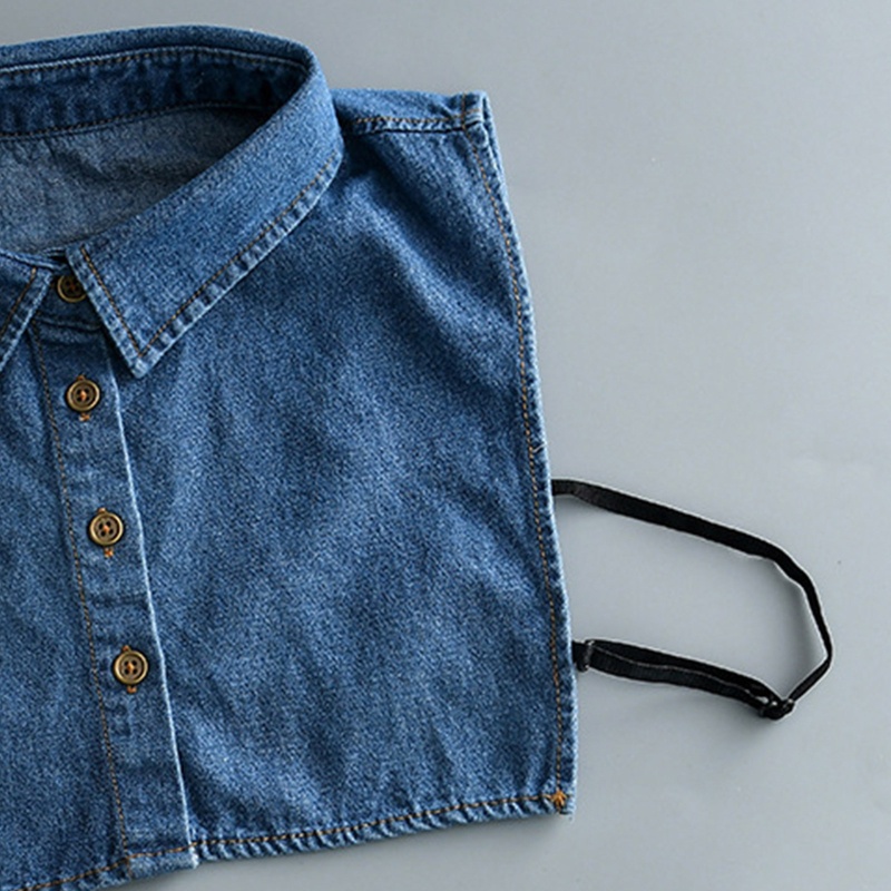 Cổ Áo Sơ Mi Denim Hình Vuông Thời Trang Dành Cho Nữ