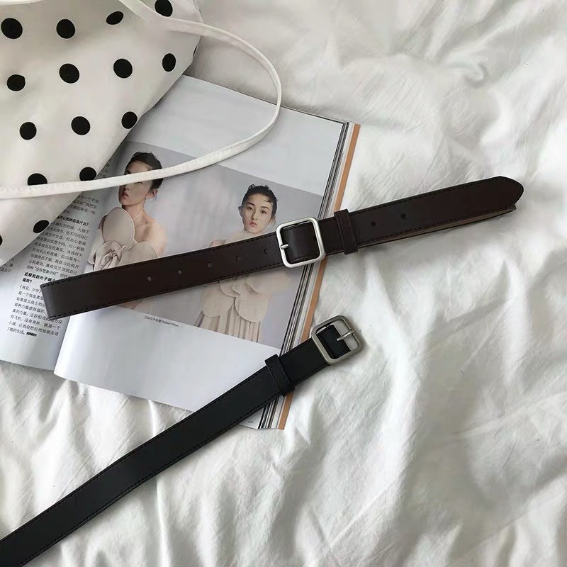 [ New] Thắt lưng bản to nam nữ UNISEX Thắt lưng mặt vuông bạc sáng nhiều size cho bạn lựa chọn