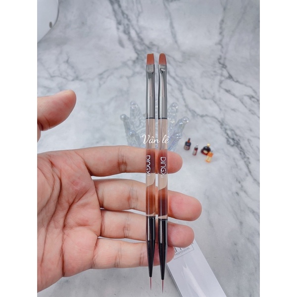 Bút cọ 2 đầu chải gel và cọ nét dingxi
