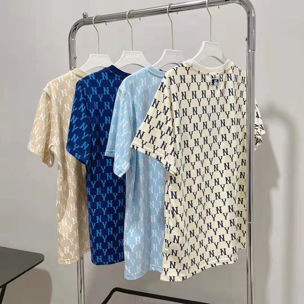 Áo Thun Tay Ngắn Thêu Chữ MLB Thời Trang Mùa Hè Cho Cặp Đôi