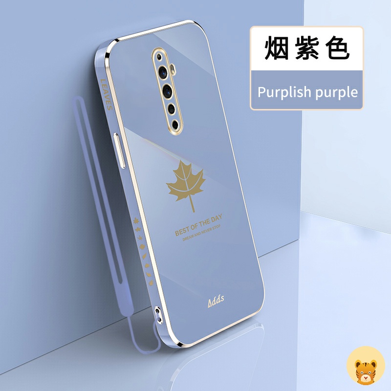Ốp Điện Thoại Viền Thẳng Mềm Mịn Kèm Dây Đeo Cho Oppo Reno 2 Reno 2F 2Z Reno