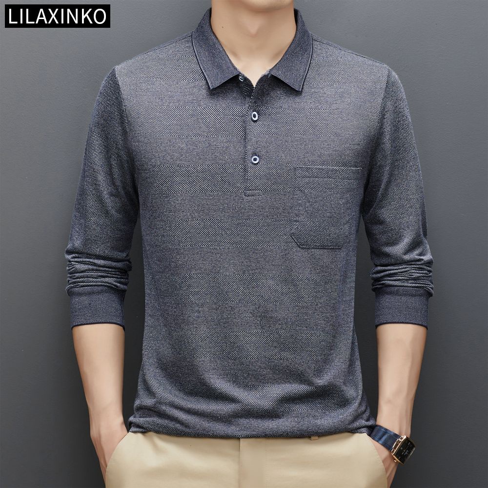 Áo Thun Polo Cotton Tay Dài Kẻ Sọc 5 Màu Thời Trang Thu Đông Cho Nam