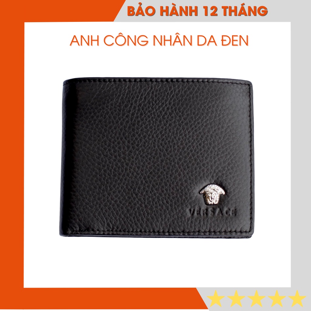 Ví Nam Versace Màu Đen, Ví Da Bò Nam