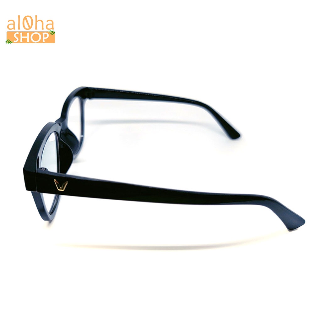Mắt kính thời trang chống bụi chữ V gọng nhựa vuông tròn K010 unisex nam nữ - al0ha Shop