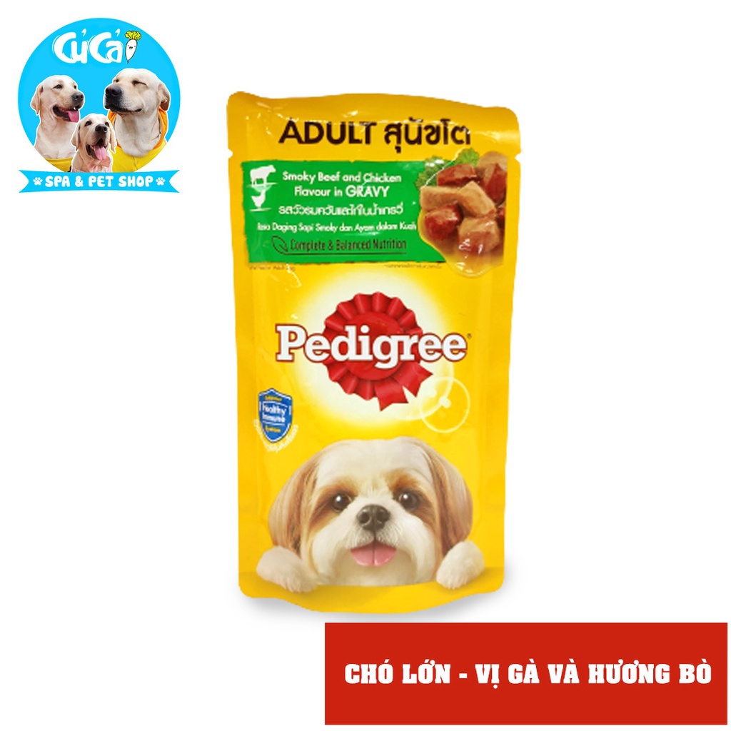 Pate cho chó Pedigree 130g nhiều vị thơm ngon, pate chó bổ sung đầy đủ vitamin cho cún - Củ Cải Pet Shop