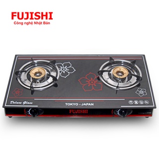 Bếp đôi sử dụng khí BIOGAS chén đồng kính cường lực FUJISHI FJ-BG7
