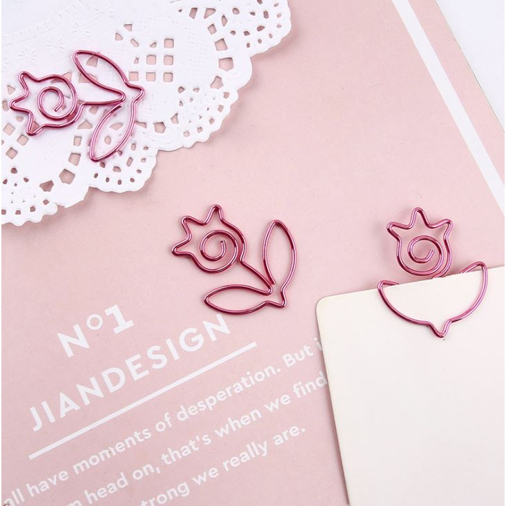 Hộp 8 Kẹp Giấy Kim Loại Ghi Nhớ Trang Sáng Tạo Hành Tinh, Thiên Nhiên