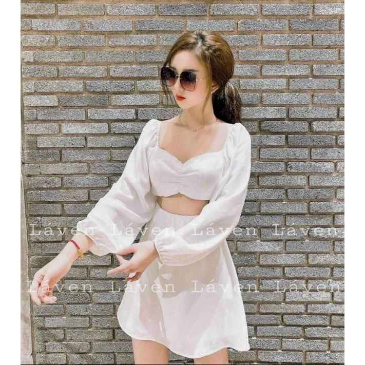 Đầm nữ voan tay phồng