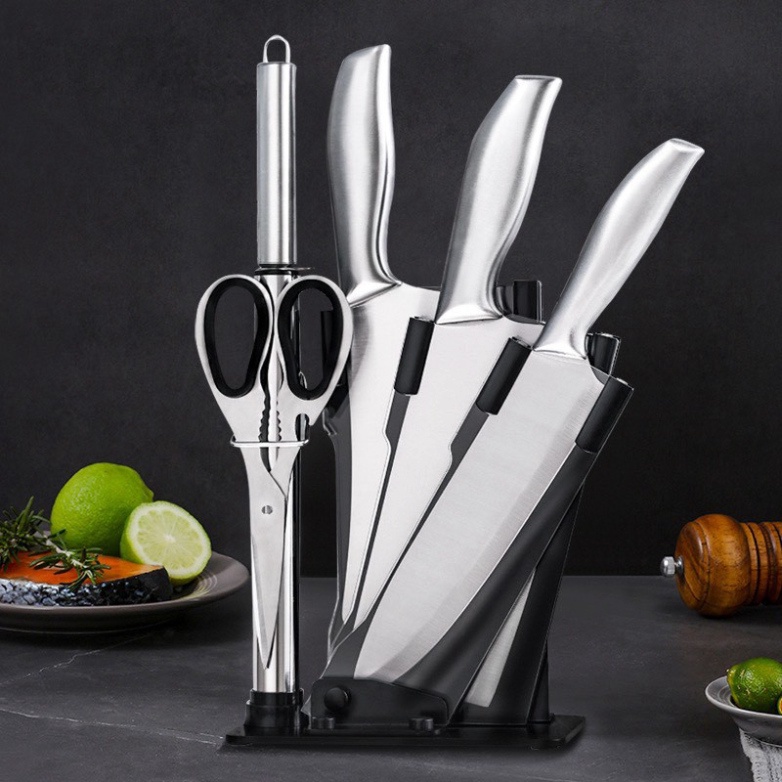Bộ Dao Nhật Inox 6 Món Đúc Nguyên Khối Cao Cấp - Bộ làm bếp 6 món cao cấp đa năng inox chống gỉ siêu sắc bén siêu bền