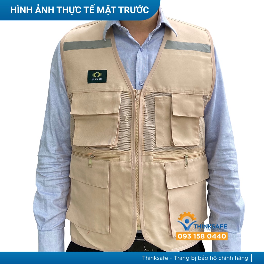Áo gile áo phản quang giá rẻ, gi lê cho kỹ sư, áo lưới công nhân, vải Pangrim Hàn Quốc cao cấp bền - THINKSAFE