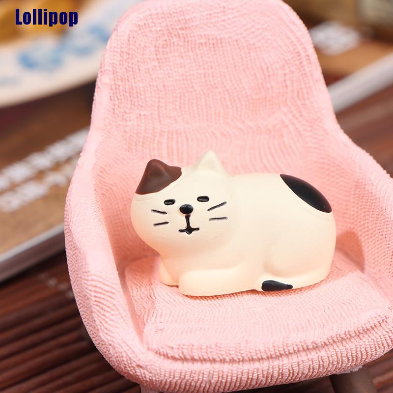 Set ghế sofa và chú mèo đồ chơi mini dành cho trang trí nhà búp bê