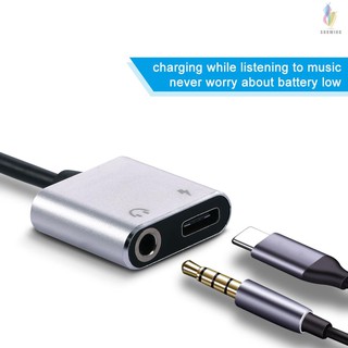 Cáp chuyển đổi type C sang giắc cắm tai nghe 3.5mm và sạc cho Huawei Xiaomi Samsung