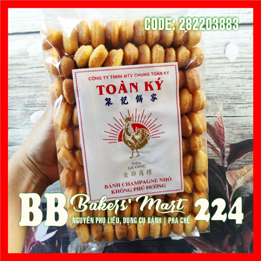 Bánh Sâm Banh Champagne (Lady Fingers) hiệu TOÀN KÝ loại không phủ đường - Bịch 500gr