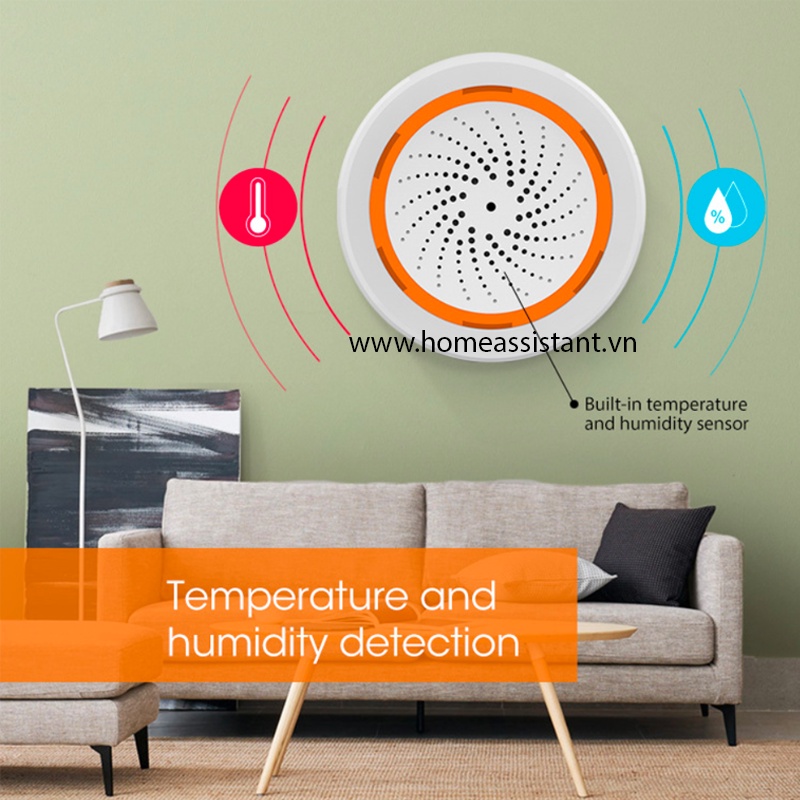 Loa Báo Động Cảm Biến Nhiệt Độ Độ Ẩm Wifi Zigbee Tuya ZSA03  Zigbee2MQTT ZHA Hass
