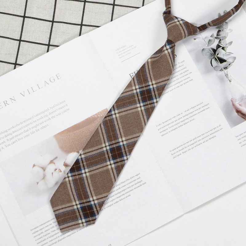 Cà Vạt Nhỏ Xinh Phối Khóa Kéo Cá Tính Cho Nam Nữ Kiểu Harajuku Nhật Bản