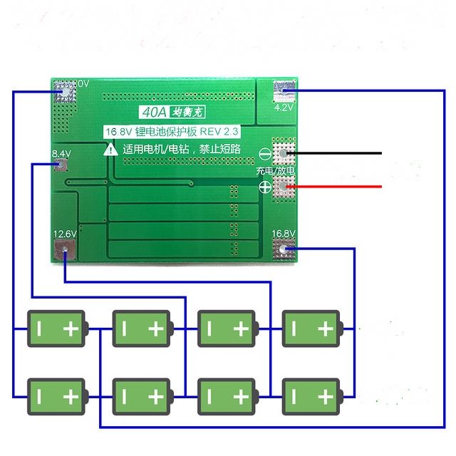 MẠCH BẢO VỆ PIN 4S-16.8V  XẢ 40A CÓ NGẮT QUÁ DÒNG VÀ XẢ QUÁ MỨC -HỆ PIN 3.7V